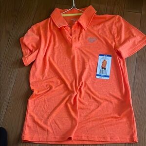 Reebok Orange Polo Shirt Short Sleeve Classic